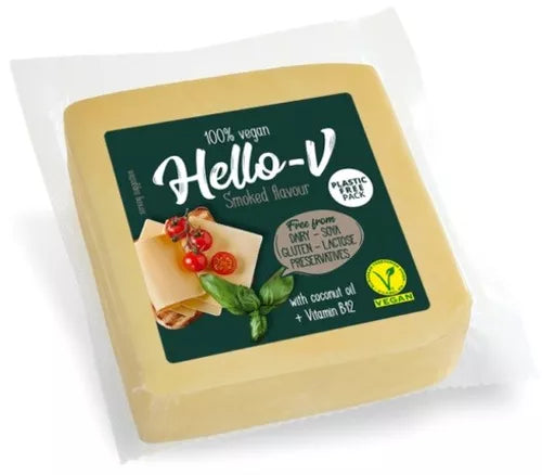 *HELLO-V Roślinna alternatywa sera wędzonego kostka (200 g)