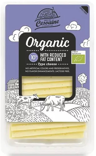 *CESVAINE Ser żółty o obniżonej zawartości tłuszczu w plastrach (125 g) - BIO